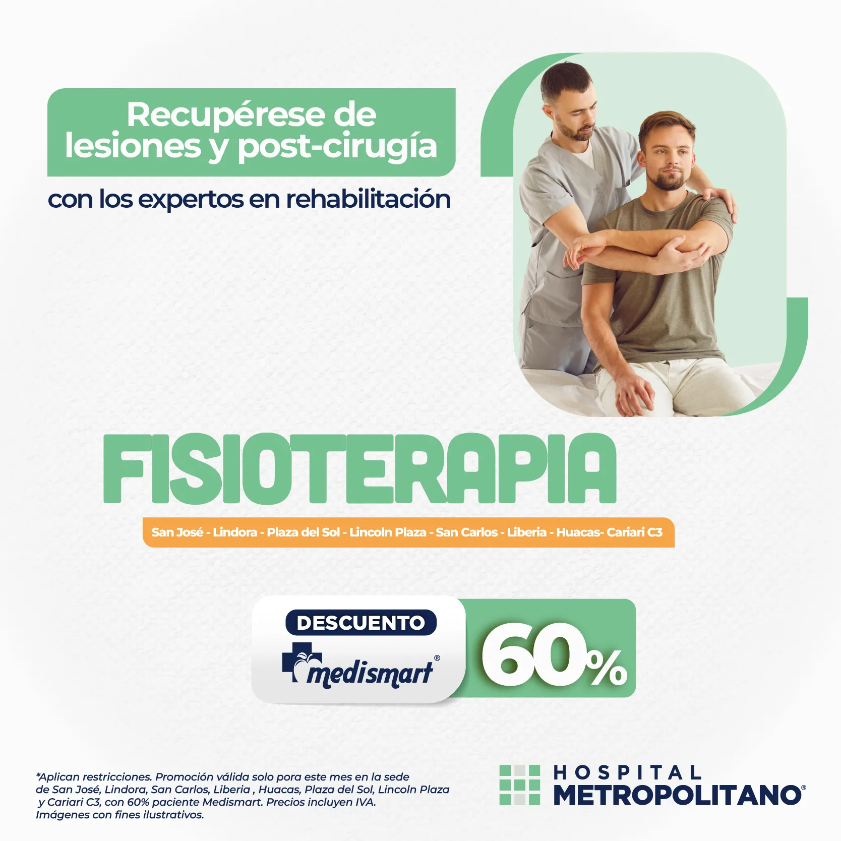 http://Recupérese%20de%20lesiones%20y%20post-cirugía%20con%20los%20expertos%20en%20rehabilitación.%20Descuento%20de%2060%%20a%20través%20de%20MediSmart%20en%20Sesión%20de%20Fisioterapia%20en%20todas%20las%20sedes%20principales%20excepto%20Huacas%20y%20Quepos.