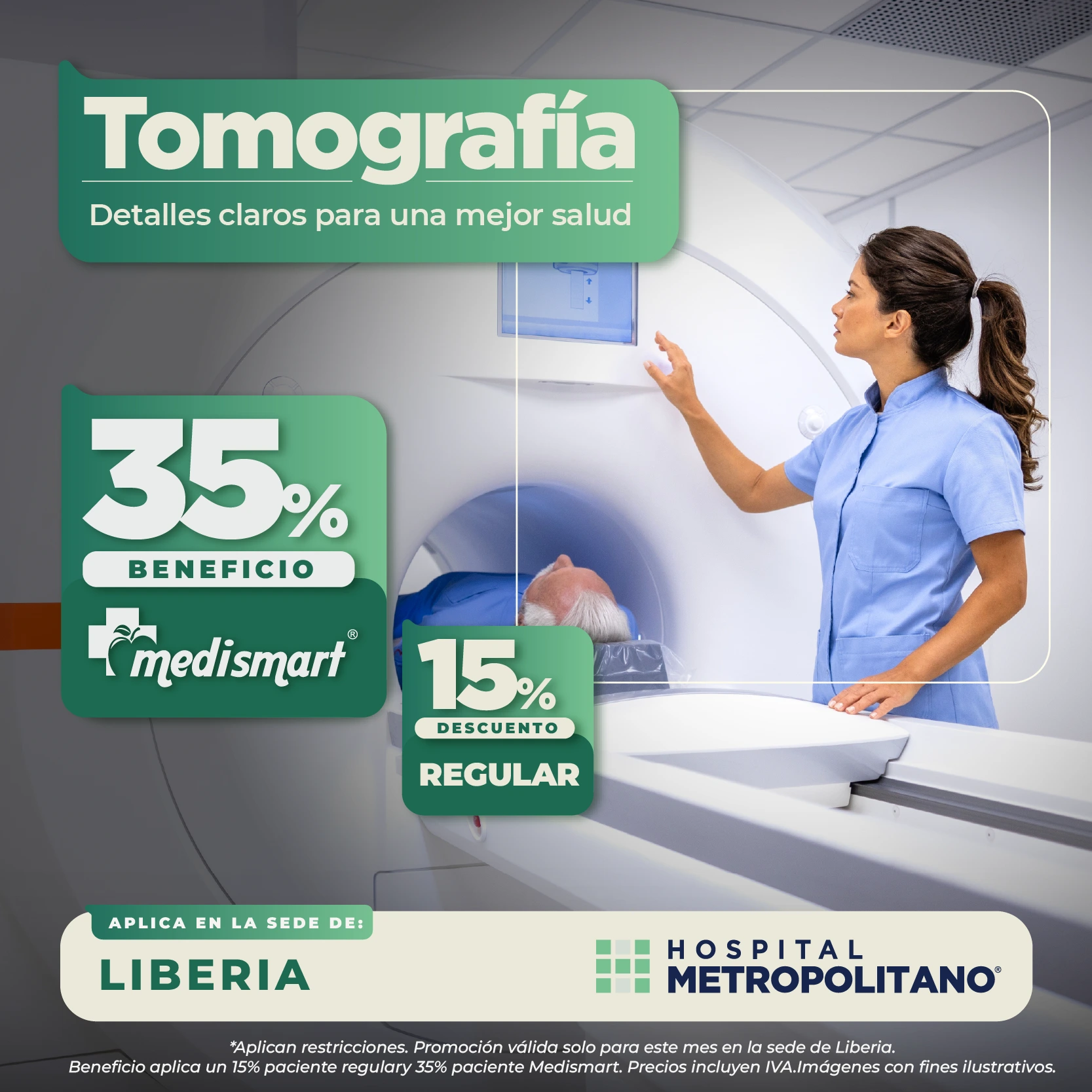 http://Detalles%20claros%20para%20una%20mejor%20salud.%20Descuento%20de%2015%%20(35%%20a%20través%20de%20MediSmart)%20en%20Tomografía%20en%20la%20sede%20Liberia.